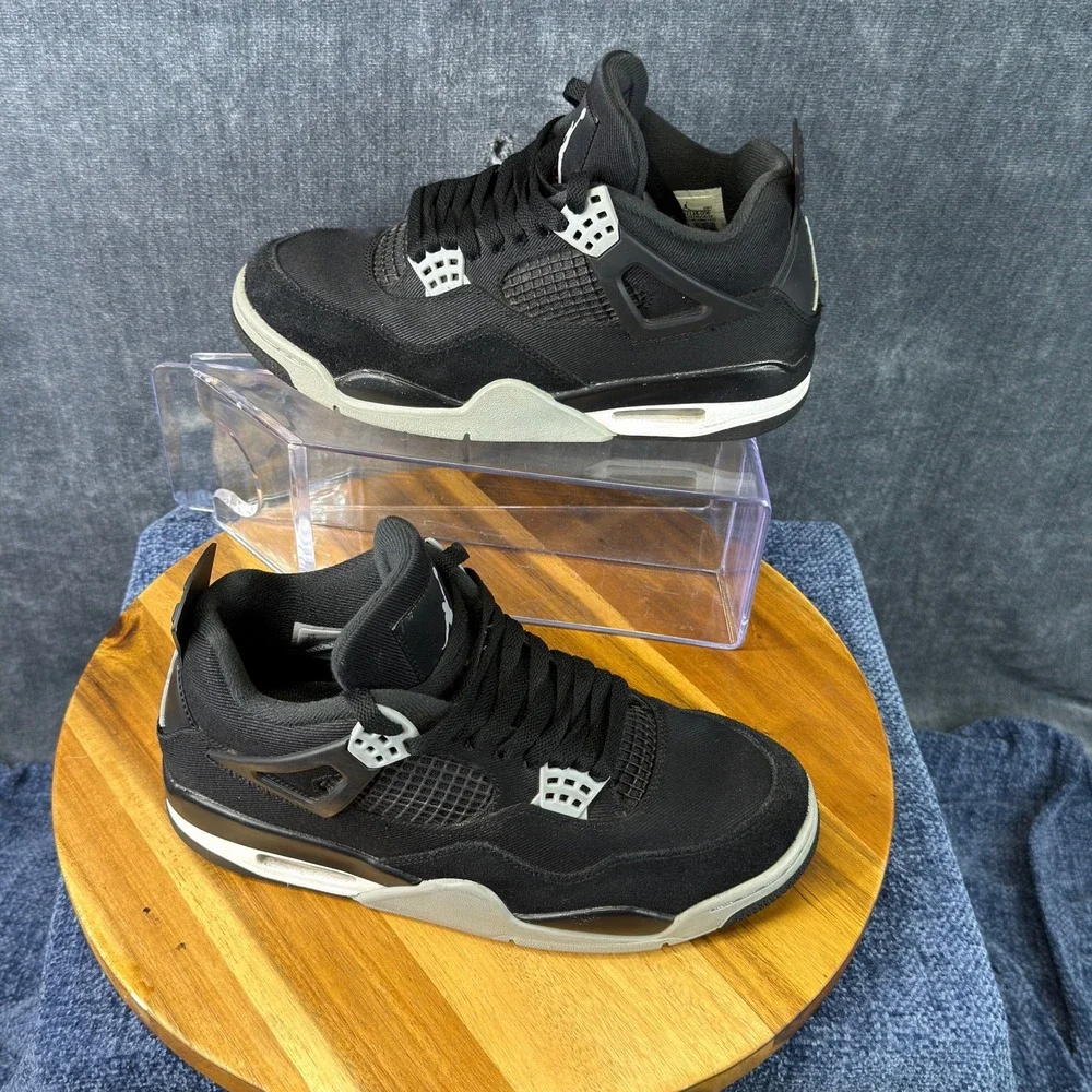 Nike Air Jordan 4 Retro SE Black Canvas DH7138-006 Mens Size 7.5 Wmns 9 Box